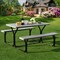 Costway Picnic Table Bench Set Outdoor Backyard Patio Garden Party Dining All Weather Black/White/Grey/Brown/Green